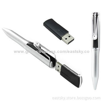 Promotional Pen-shaped USB Drive, Data Retention More Than 10 Years, No Driver Needed